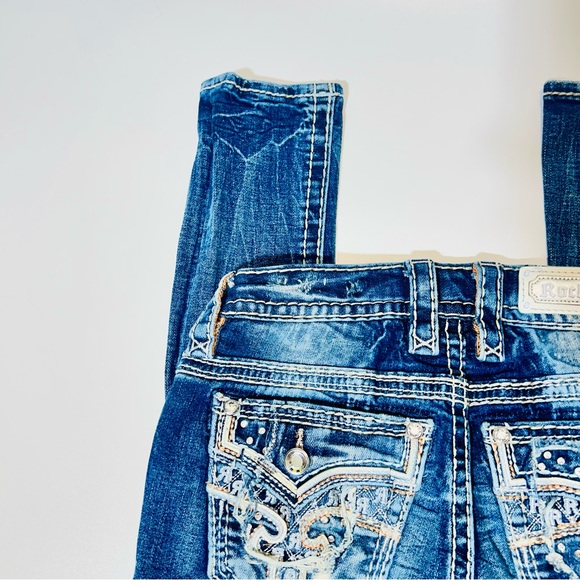 Rock Revival jeans Rosewood Skinny jeans embellished pockets women Size 25 - Picture 9 of 15